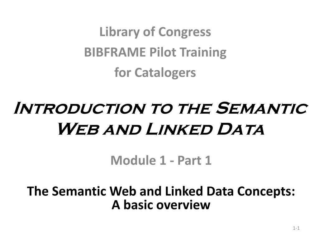 introduction to the semantic web and linked data