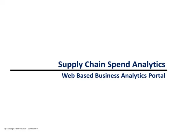 Supply Chain Spend Analytics