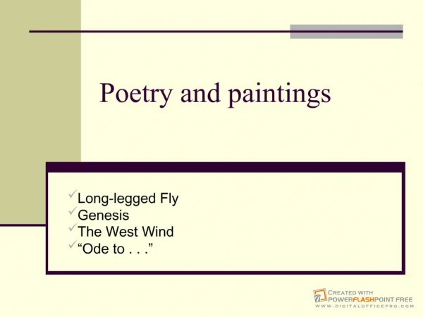 Poetry and paintings
