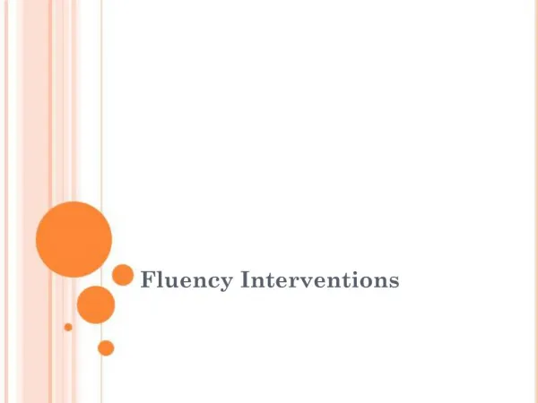 Fluency Interventions