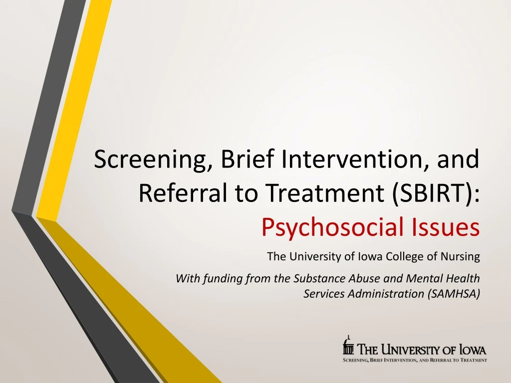 screening brief intervention and referral to treatment sbirt psychosocial issues