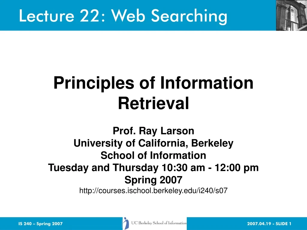 lecture 22 web searching