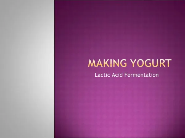 Making yogurt