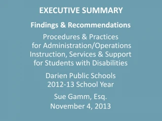 EXECUTIVE SUMMARY - slide 1