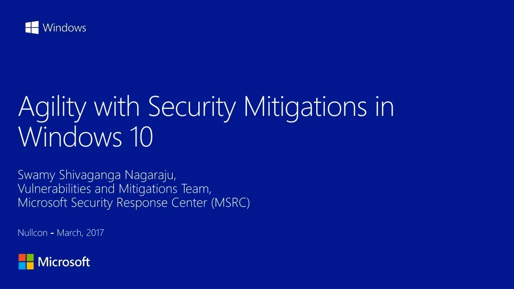 agility with security mitigations in windows 10