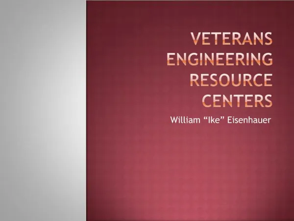 Veterans Engineering Resource Centers