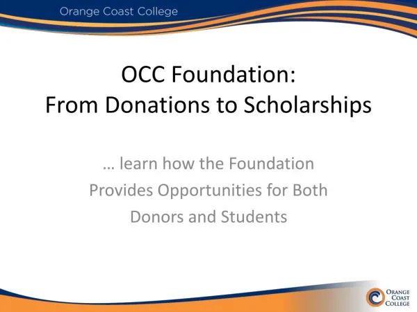OCC Foundation: From Donations to Scholarships