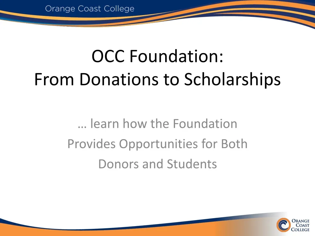 occ foundation from donations to scholarships