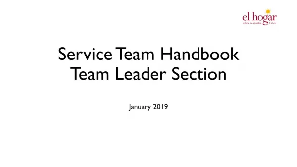 Service Team Handbook Team Leader Section