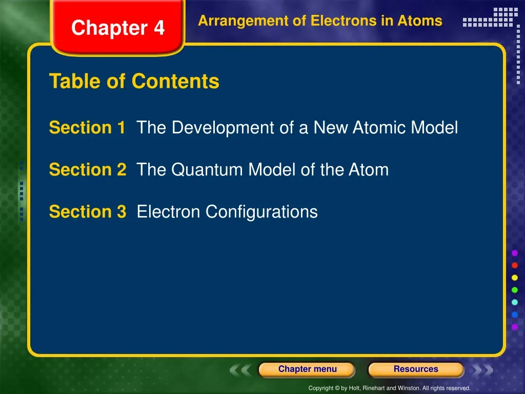 arrangement of electrons in atoms