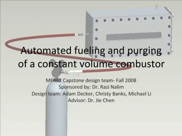 Automated fueling and purging of a constant volume combustor