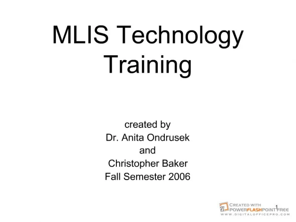 MLIS Technology Training