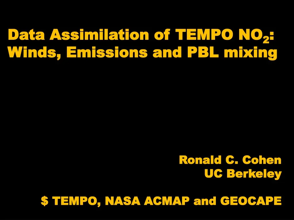 data assimilation of tempo no 2 winds emissions