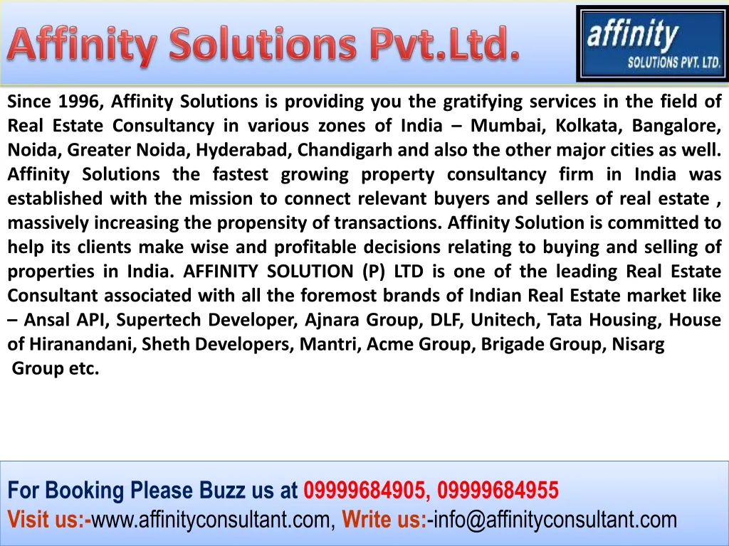 affinity solutions pvt ltd