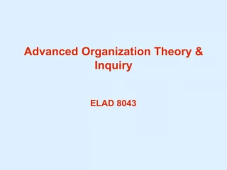 Advanced Organization Theory Inquiry - slide 1