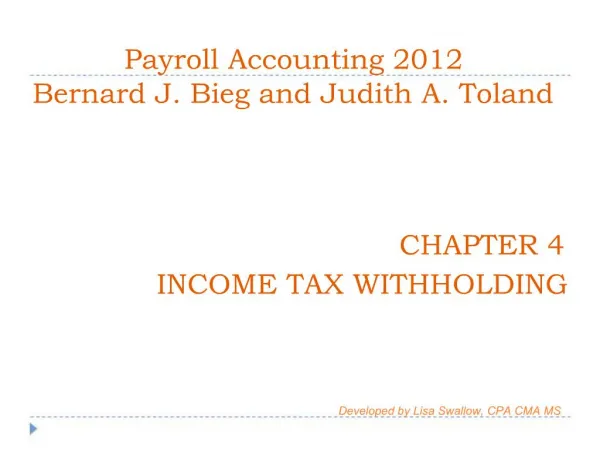 INCOME TAX WITHHOLDING