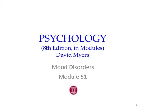 PSYCHOLOGY 8th Edition, in Modules David Myers