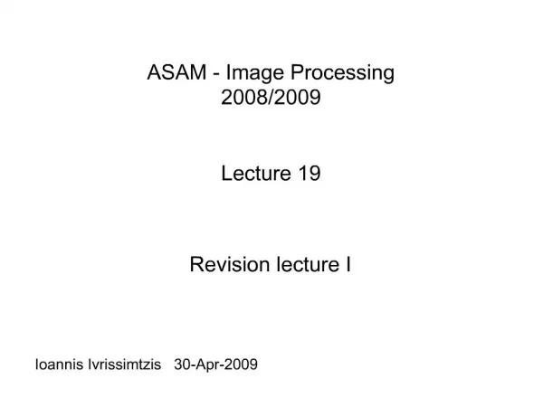 ASAM - Image Processing 2008