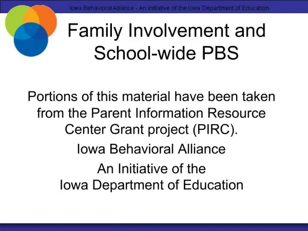 Family Involvement and School-wide PBS