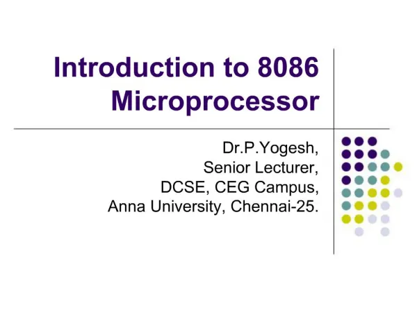 Introduction to 8086 Microprocessor