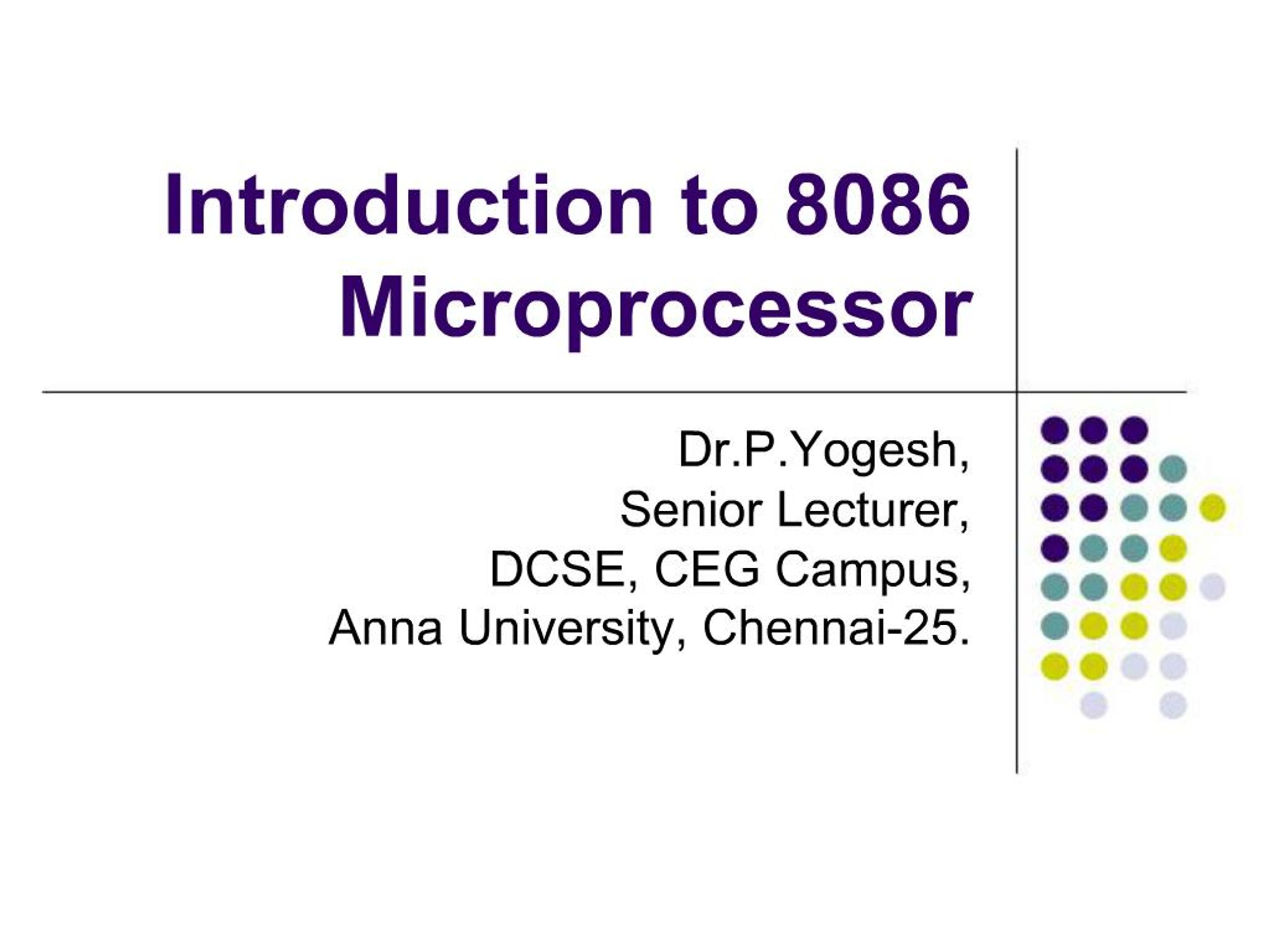 PPT - Introduction to 8086 Microprocessor PowerPoint Presentation, free ...