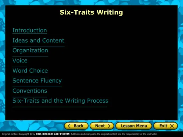Six-Traits Writing