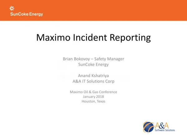 Maximo Incident Reporting