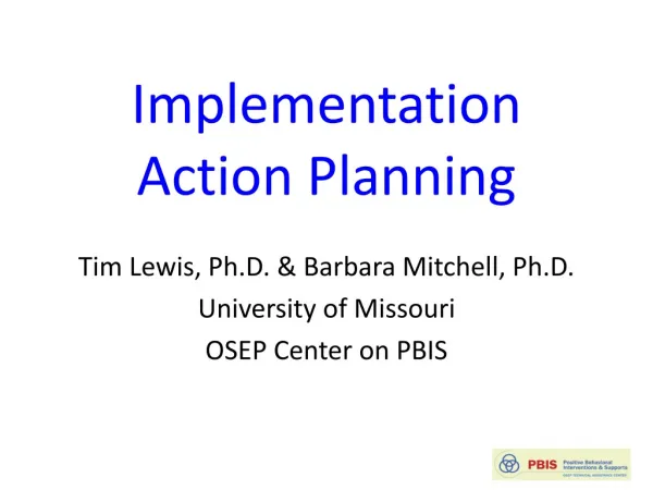 Implementation Action Planning