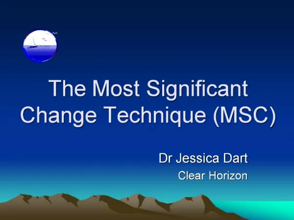 The Most Significant Change Technique MSC