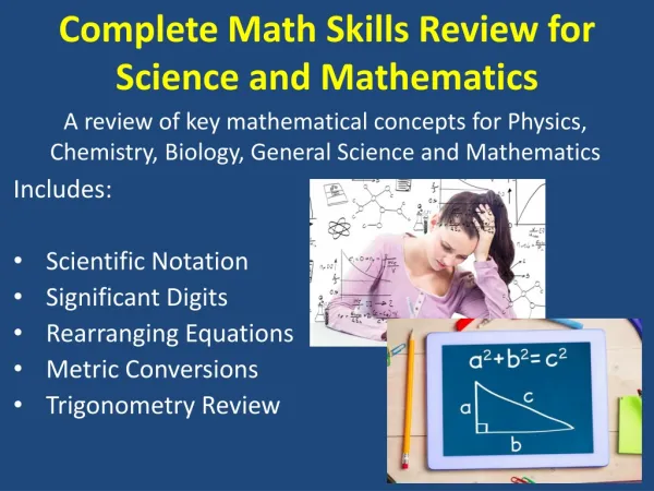 Complete Math Skills Review for Science and Mathematics