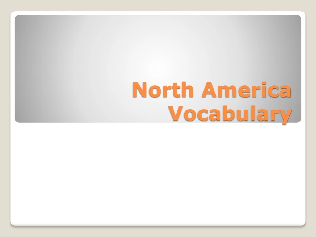 north america vocabulary