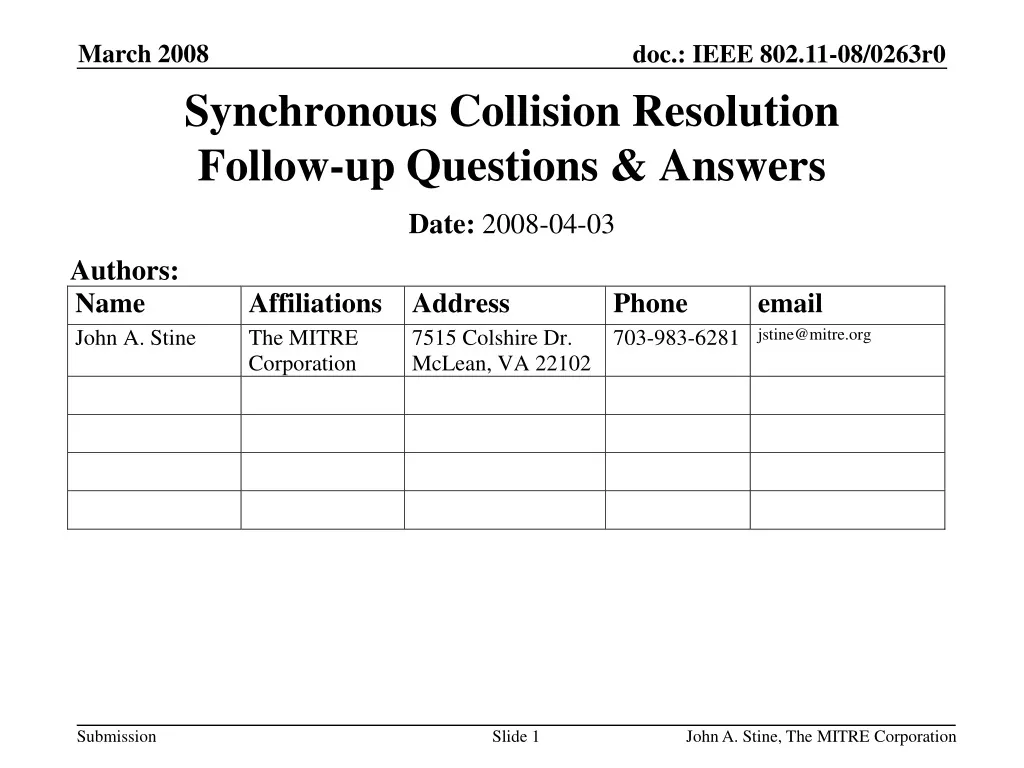 synchronous collision resolution follow up questions answers