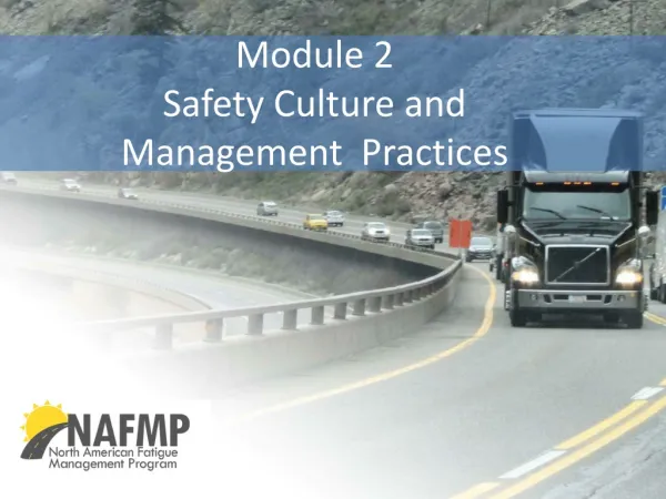 Module 2 Safety Culture and Management Practices