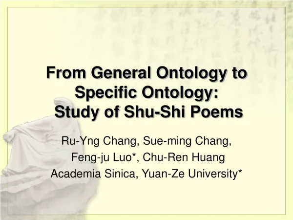 From General Ontology to Specific Ontology: Study of Shu-Shi Poems