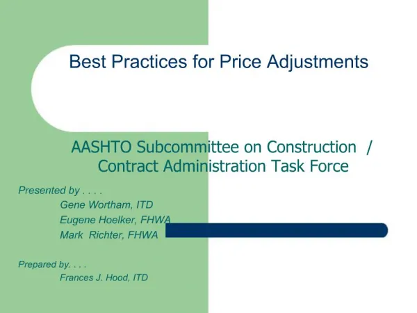 Best Practices for Price Adjustments