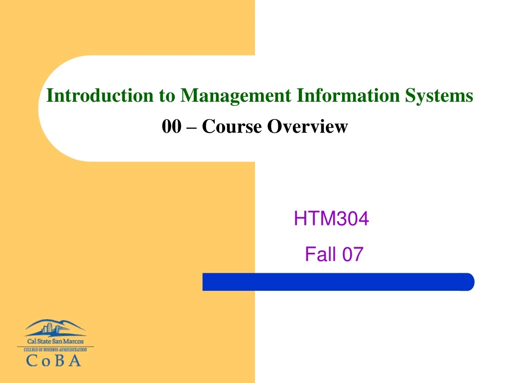 introduction to management information systems 00 course overview