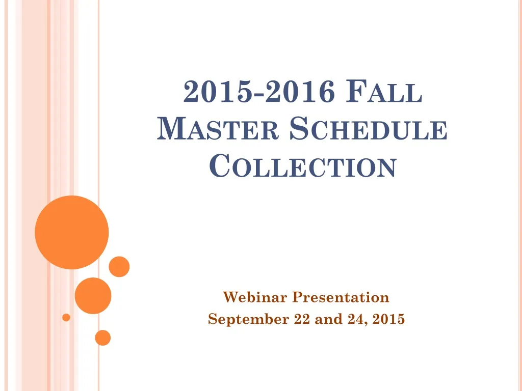 2015 2016 fall master schedule collection