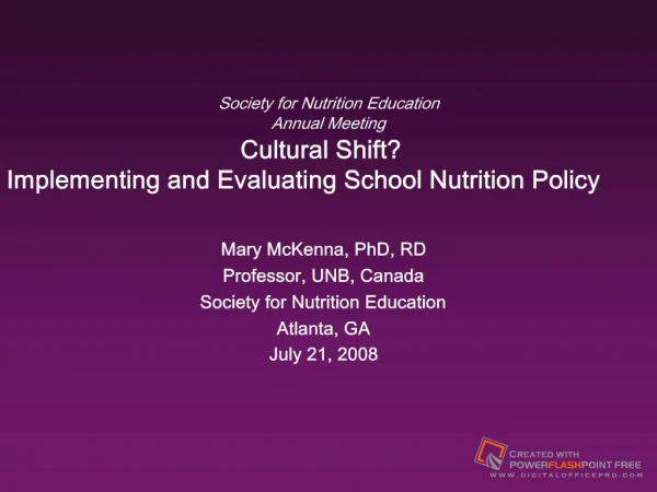 Society for Nutrition Education