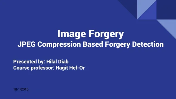 Image Forgery JPEG Compression Based Forgery Detection