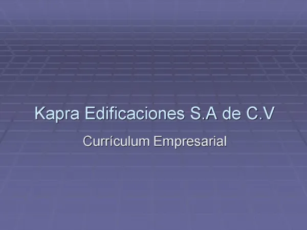 Kapra Edificaciones S.A de C.V