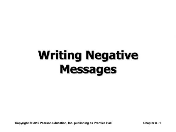 Writing Negative Messages