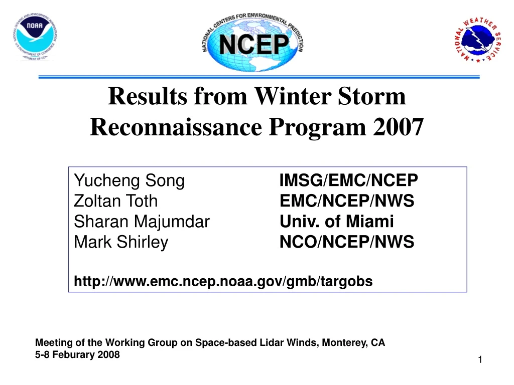 results from winter storm reconnaissance program