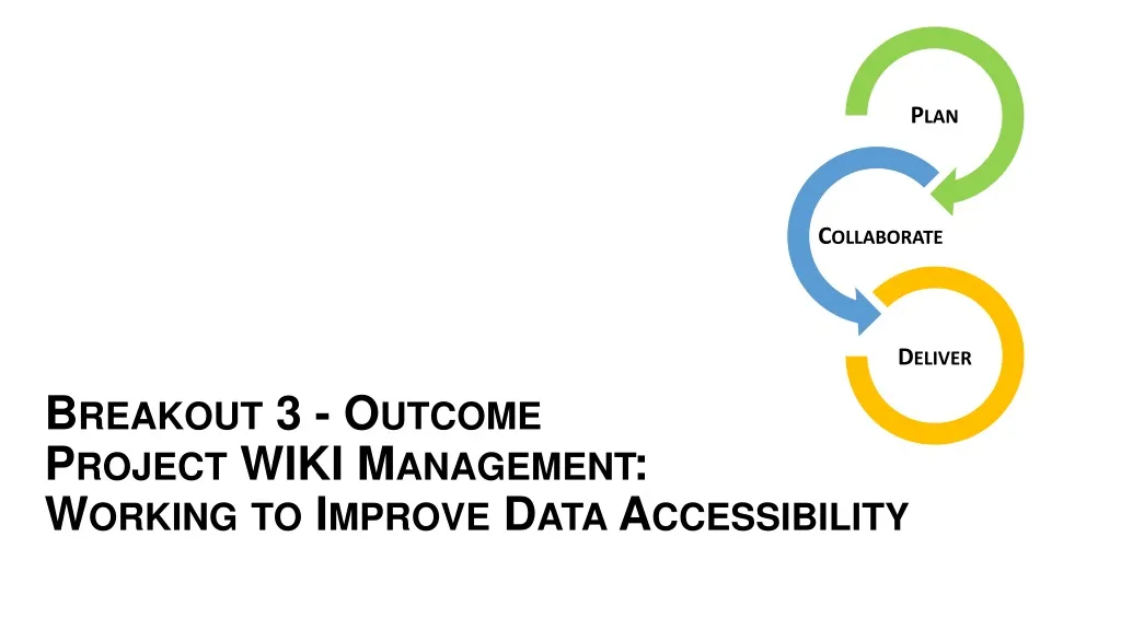 breakout 3 outcome project wiki management working to improve data accessibility