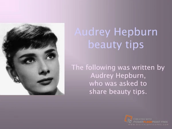 Audrey Hepburn Beauty Tips