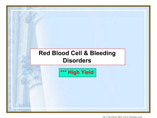 Red Blood Cell Bleeding Disorders