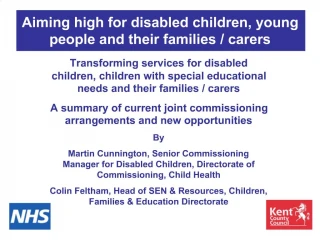 Aiming high for disabled children, young people and their families