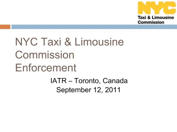 NYC Taxi Limousine Commission Enforcement