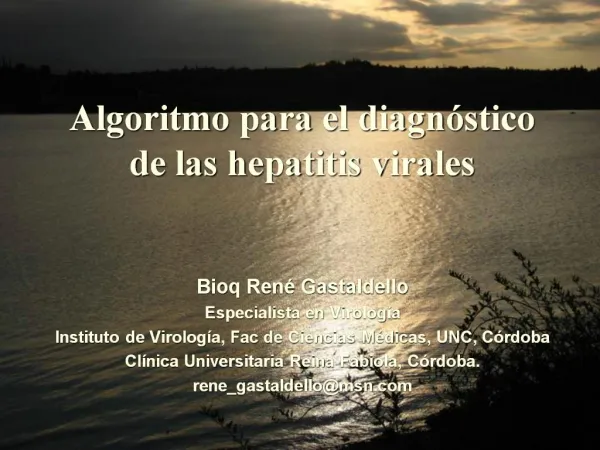 Algoritmo para el diagn stico de las hepatitis virales