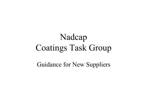 Nadcap Coatings Task Group