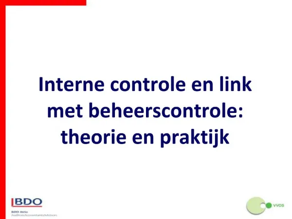 Interne controle en link met beheerscontrole: theorie en praktijk
